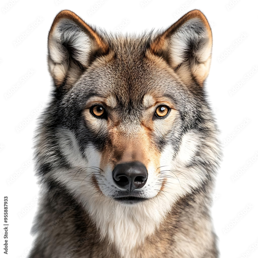 Wolf with Transparent Background, A Majestic Animal with Intense Gaze Wolf with Transparent Background, A Majestic Animal with Intense Gaze