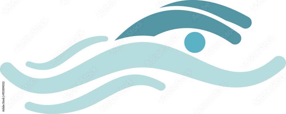 Swimming Logo Icon Element Swimming Logo Icon Element