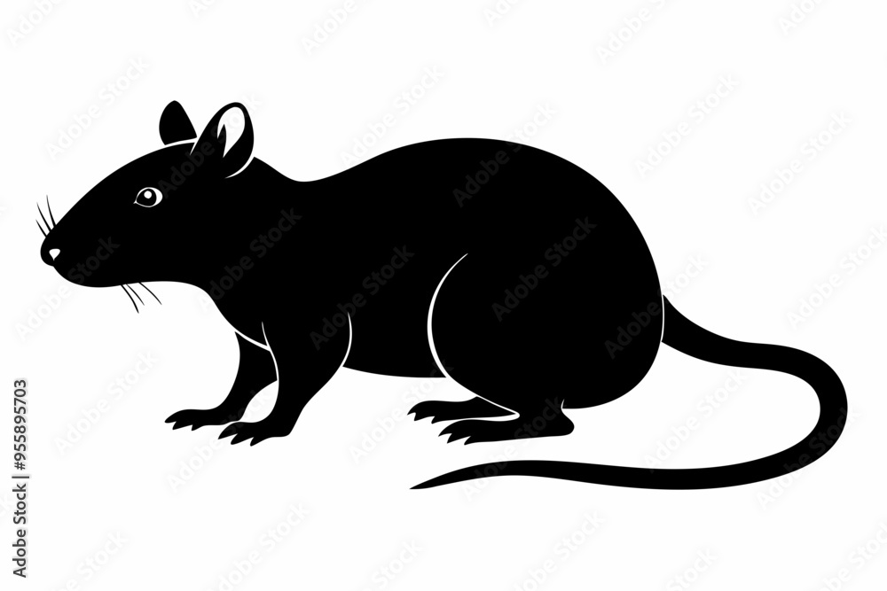 Obraz premium silhouette of ret, mouse icon, mouse rat silhouette isolated on white background