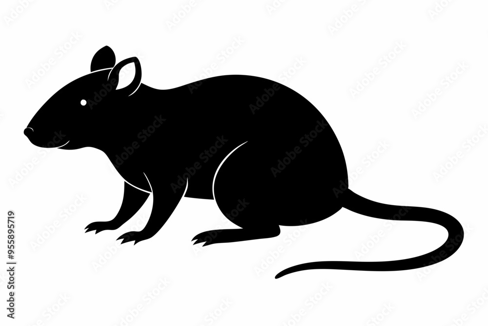 silhouette of ret, mouse icon, mouse rat silhouette isolated on white background silhouette of ret, mouse icon, mouse rat silhouette isolated on white background