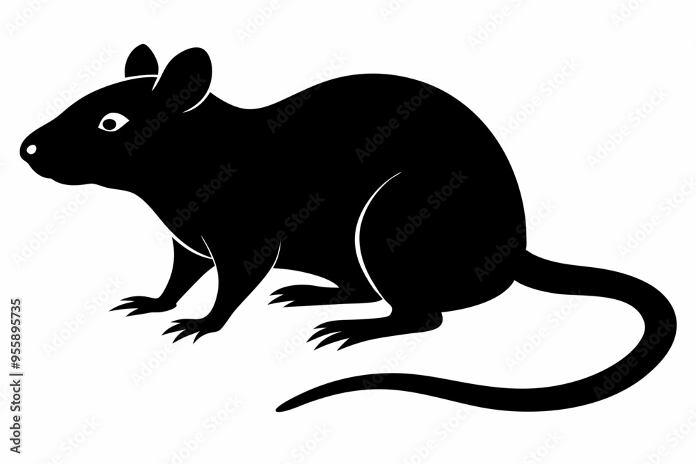Obraz premium silhouette of ret, mouse icon, mouse rat silhouette isolated on white background
