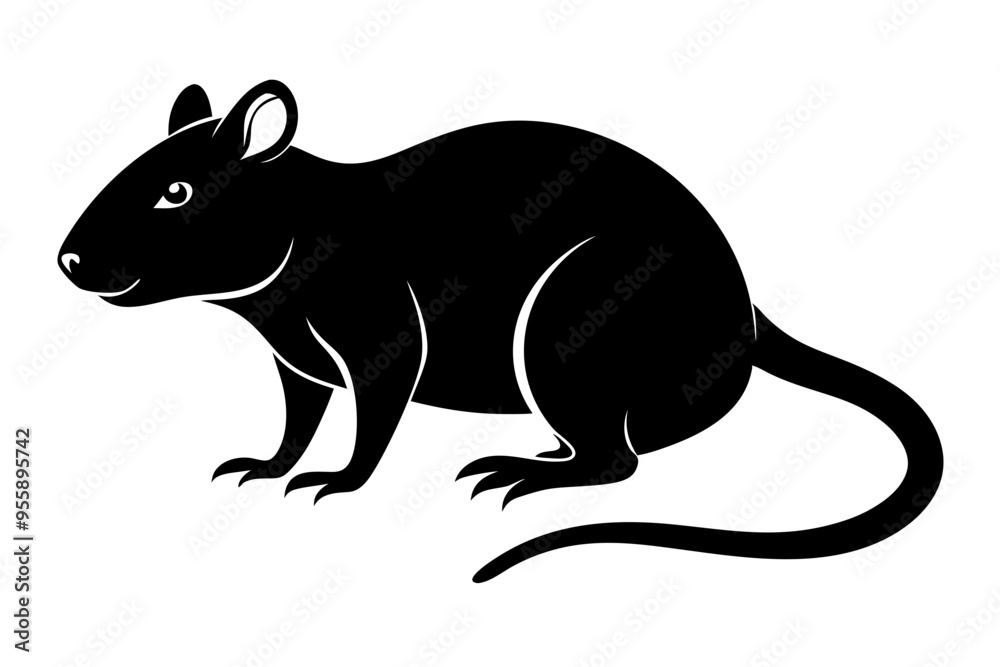 Obraz premium silhouette of ret, mouse icon, mouse rat silhouette isolated on white background