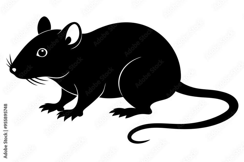 Obraz premium silhouette of ret, mouse icon, mouse rat silhouette isolated on white background