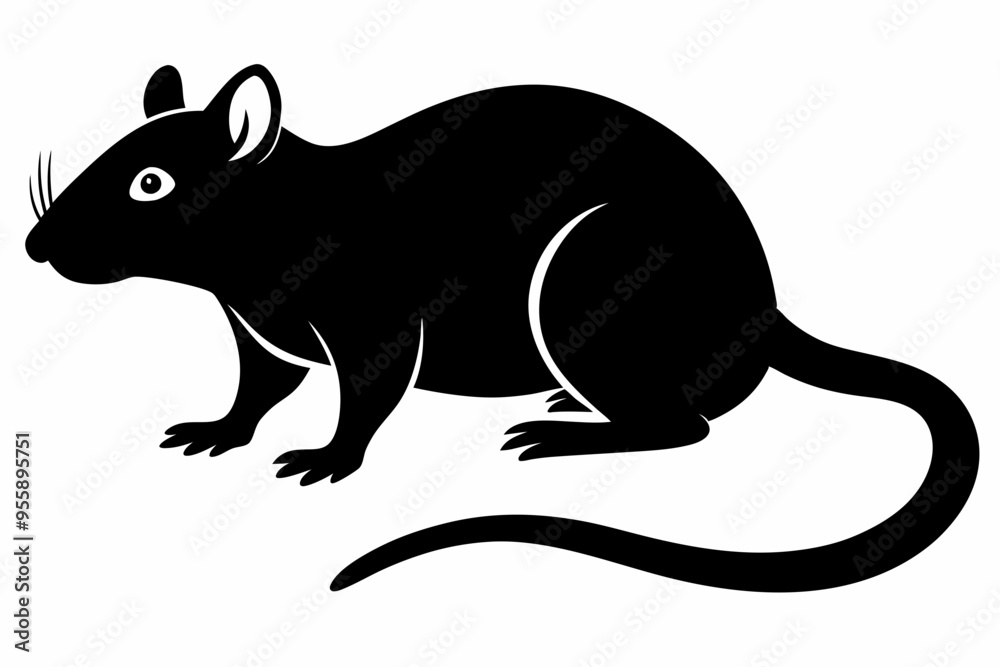 Obraz premium silhouette of ret, mouse icon, mouse rat silhouette isolated on white background