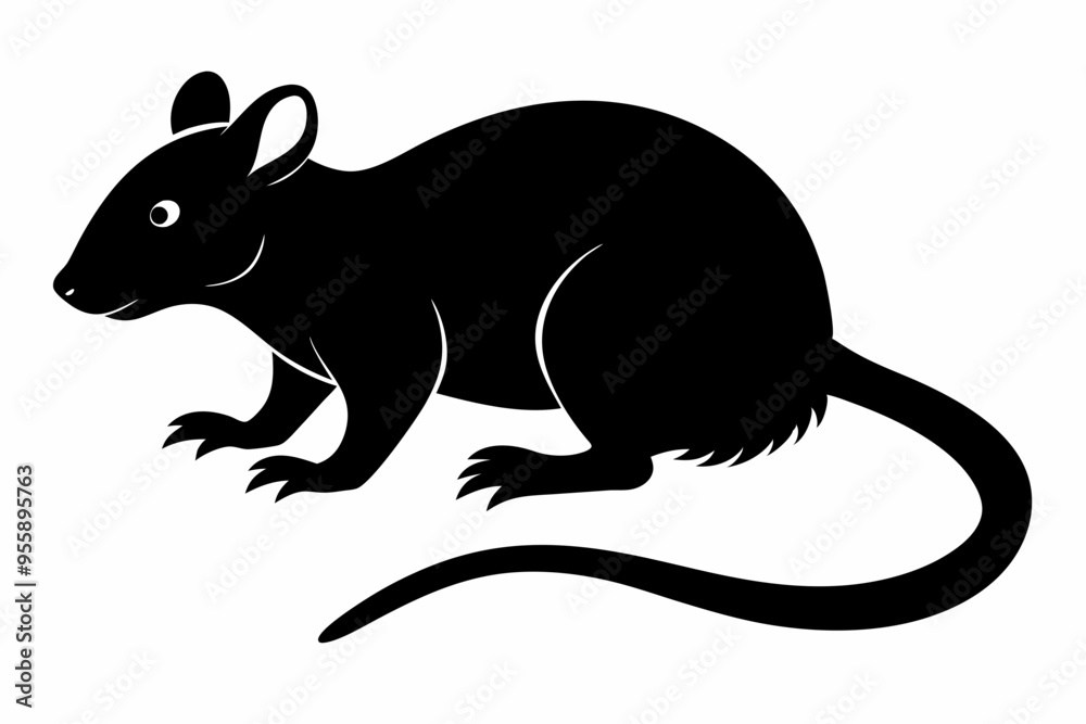 silhouette of ret, mouse icon, mouse rat silhouette isolated on white background silhouette of ret, mouse icon, mouse rat silhouette isolated on white background