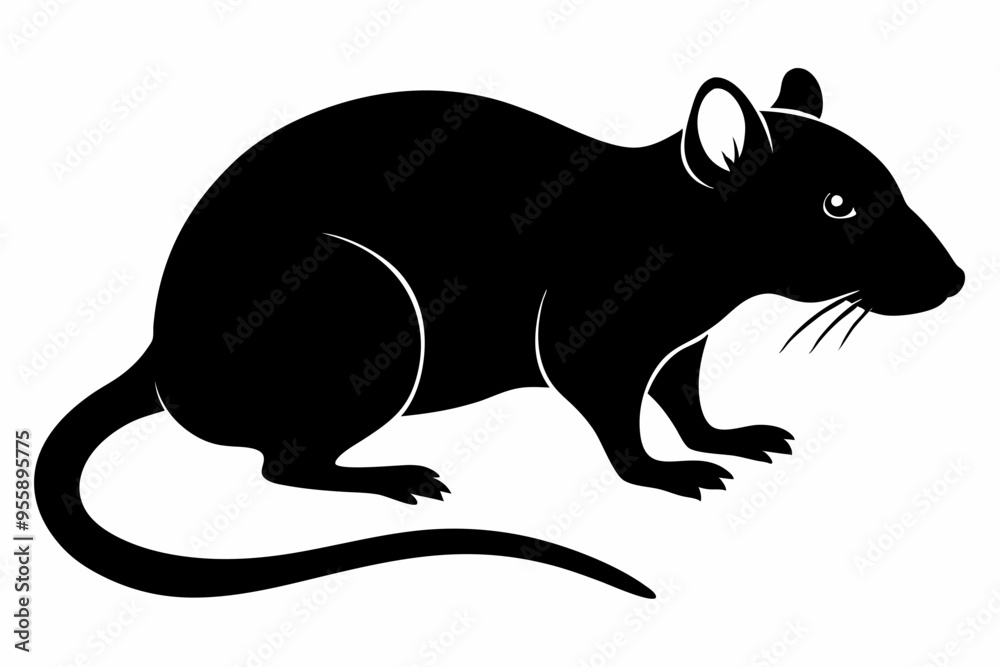Obraz premium silhouette of ret, mouse icon, mouse rat silhouette isolated on white background