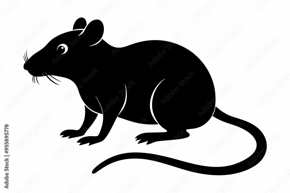 Obraz premium silhouette of ret, mouse icon, mouse rat silhouette isolated on white background