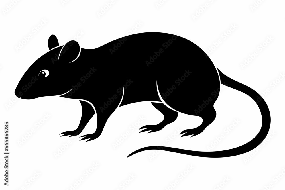 Obraz premium silhouette of ret, mouse icon, mouse rat silhouette isolated on white background