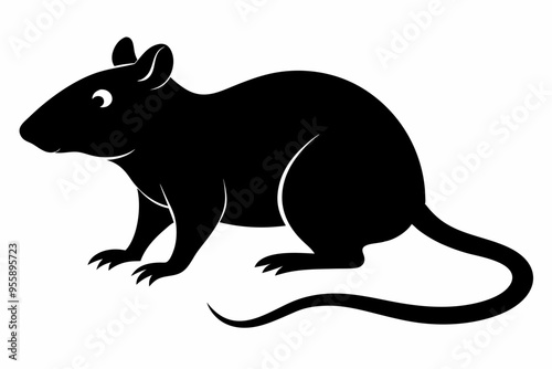 silhouette of ret, mouse icon, mouse rat silhouette isolated on white background