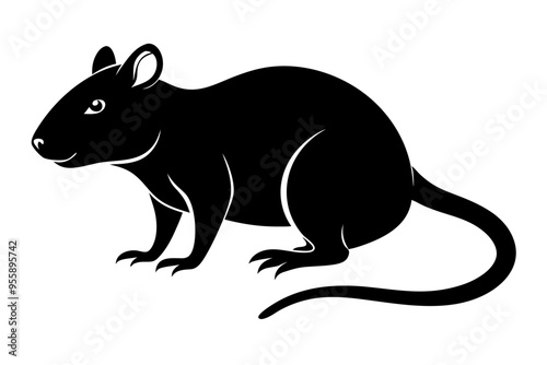 silhouette of ret, mouse icon, mouse rat silhouette isolated on white background