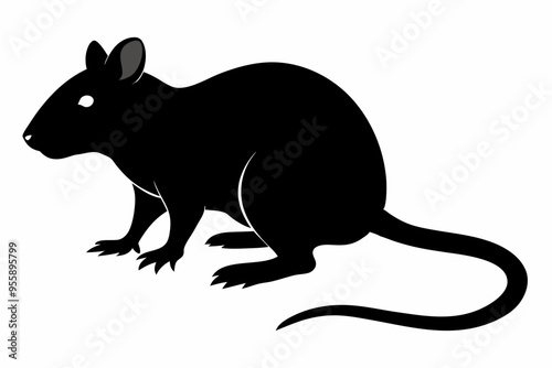 silhouette of ret, mouse icon, mouse rat silhouette isolated on white background