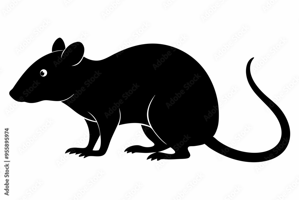 rat silhouette, Mouse silhouette vector, rat icon