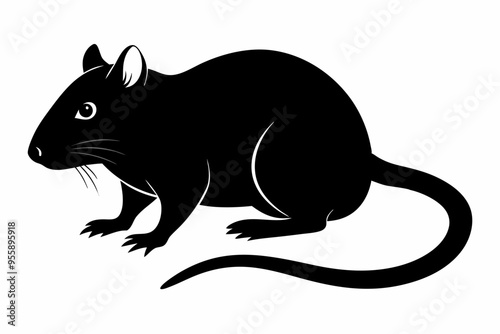 rat silhouette, Mouse silhouette vector, rat icon