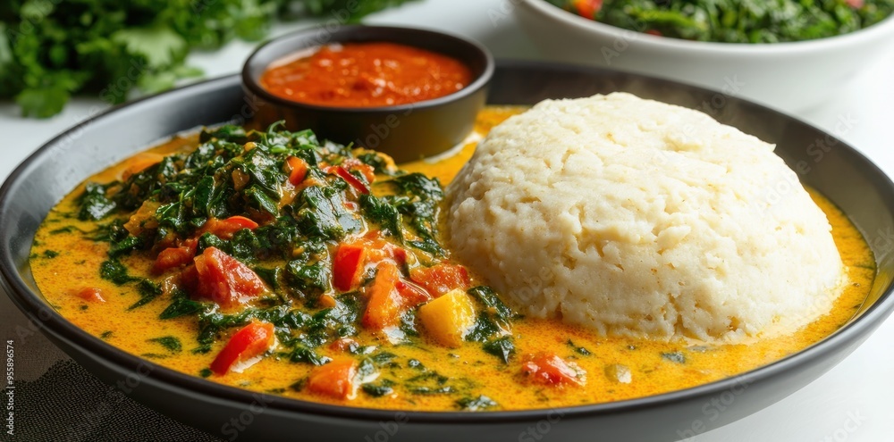 Creamy Spinach and Tomato Stew with Creamy Dumpling