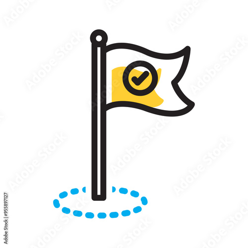 Vector multi color icon for Milestone