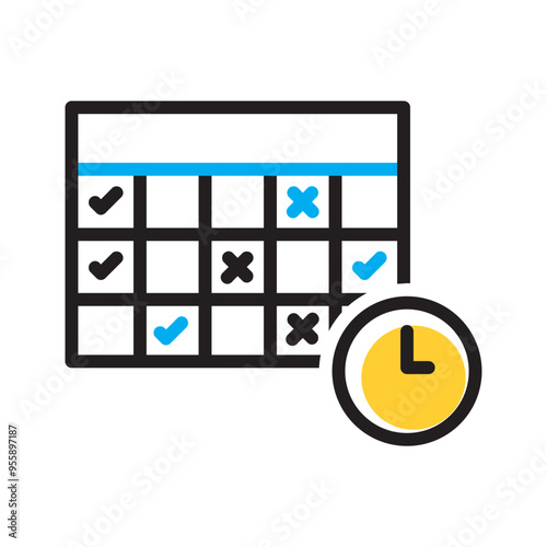 Vector multi color icon for Timesheet