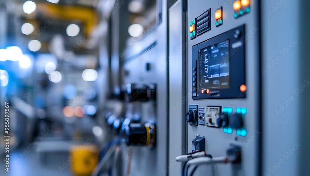 Industrial Control Panel with Lights and Display - Automation and Manufacturing Industrial Control Panel with Lights and Display - Automation and Manufacturing