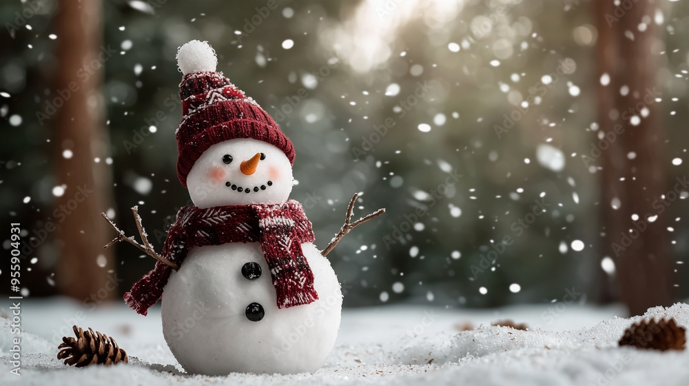 A charming snowman with a traditional top hat, scarf, and coal buttons standing in a snowy winter landscape. A charming snowman with a traditional top hat, scarf, and coal buttons standing in a snowy winter landscape.