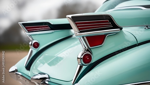 Classic Car Tail Lights in the Twilight Glow