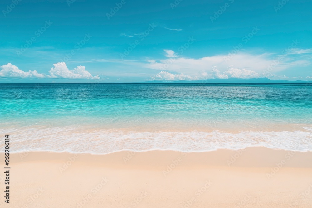 Obraz premium Beautiful beach background. Natural landscape with empty tropical beach , ai