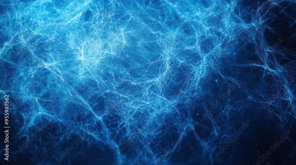 Obraz premium Abstract Blue Web of Interconnected Lines