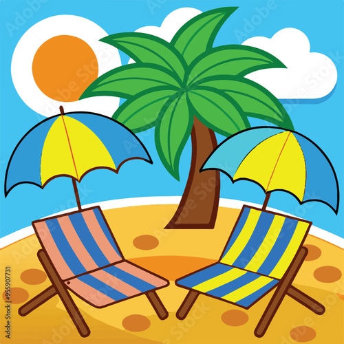 chaise lounge on the beach