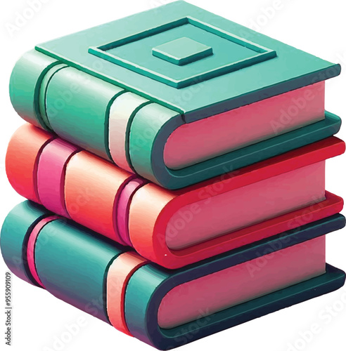 Illustration Clipart back to school colorfull stacked book illustration good for icon design