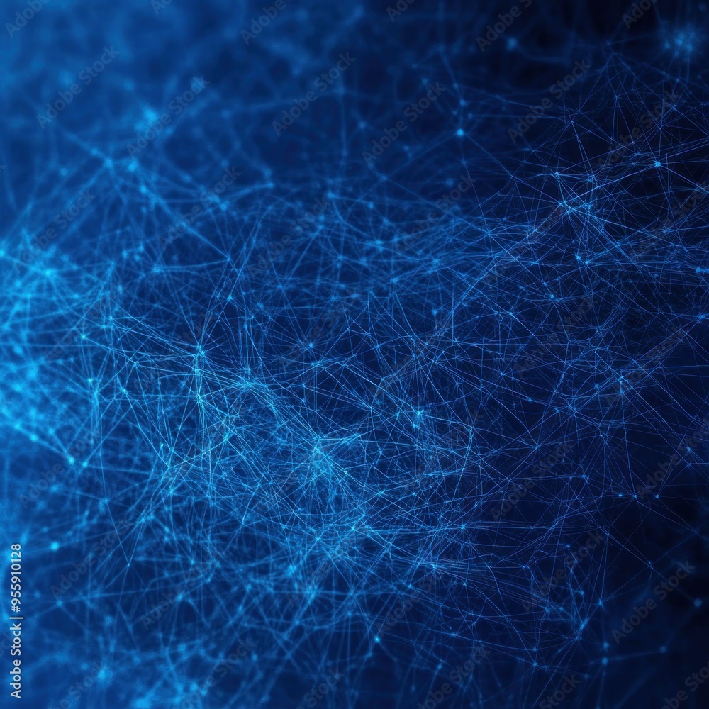 Abstract Blue Network of Interconnected Lines and Nodes Abstract Blue Network of Interconnected Lines and Nodes
