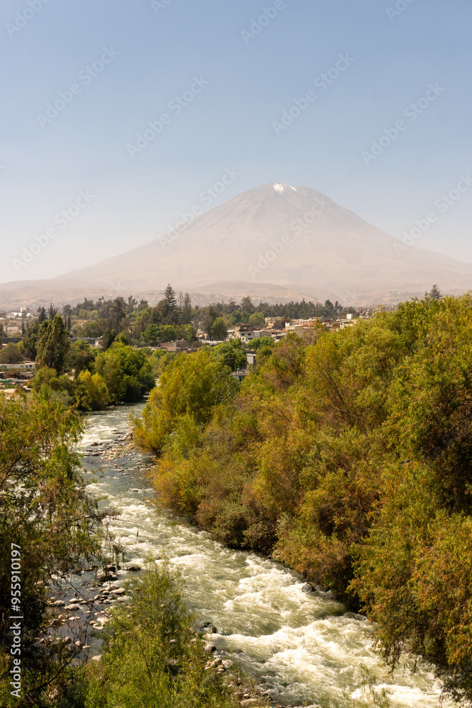 Fototapeta premium mountain landscape with river Arequipa Perú
