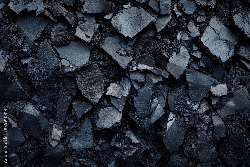 Processed collage of industrial pea coal surface texture. Background for banner, backdrop or texture for 3D mapping with generative ai Processed collage of industrial pea coal surface texture. Background for banner, backdrop or texture for 3D mapping with generative ai
