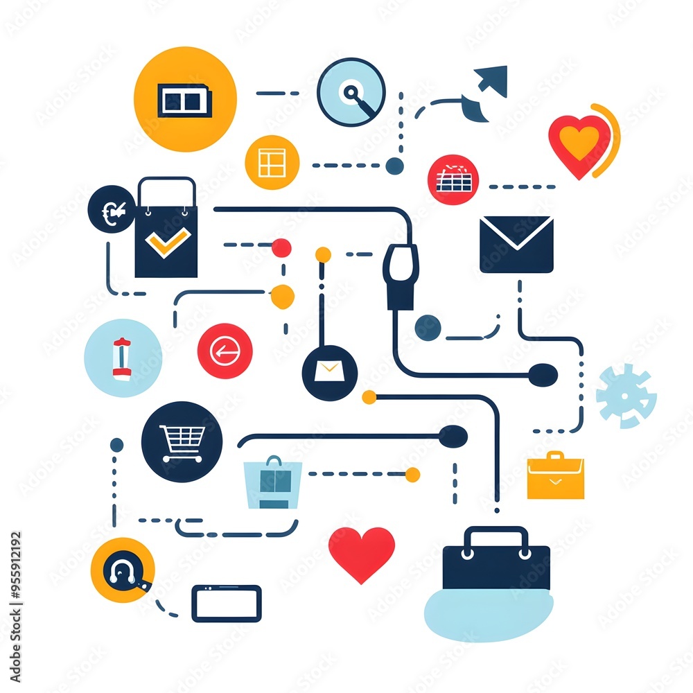 easy-to-understand infographic illustrating the Customer Journey. Use a simple path or flowchart design to represent the stages of the journey1 easy-to-understand infographic illustrating the Customer Journey. Use a simple path or flowchart design to represent the stages of the journey1