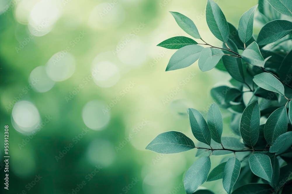 Modern close up of leaves on blurred green background. Premium background for banners or posters , ai Modern close up of leaves on blurred green background. Premium background for banners or posters , ai