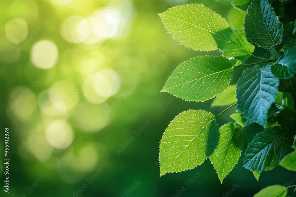 Modern close up of leaves on blurred green background. Premium background for banners or posters , ai Modern close up of leaves on blurred green background. Premium background for banners or posters , ai