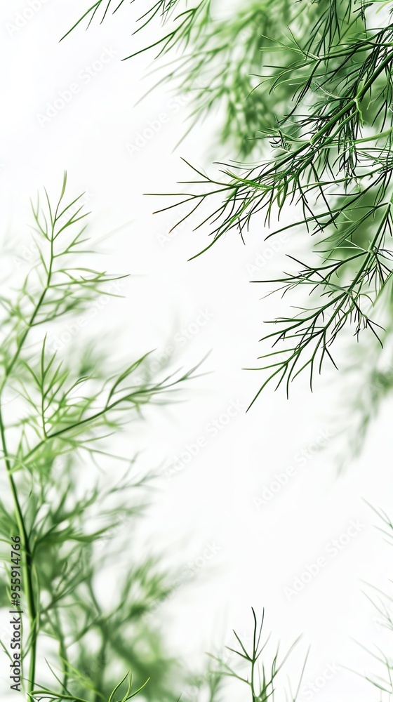Beautiful green fern leaves against a soft white background, creating a fresh and natural atmosphere perfect for any design project. Beautiful green fern leaves against a soft white background, creating a fresh and natural atmosphere perfect for any design project.