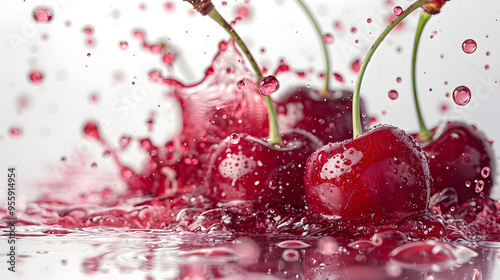 fruits and vegetables splashing in a graphic advertising background.