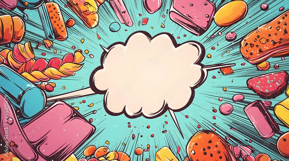 Comic Book Style Background with Speech Bubble. Comic Book Style Background with Speech Bubble.