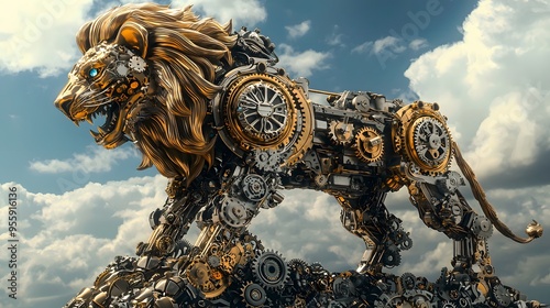 Mechanical Lion. photo