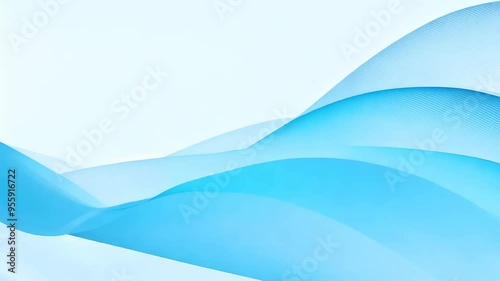 透明な青の波背景 - ミニマリストデザインと幾何学的形状2