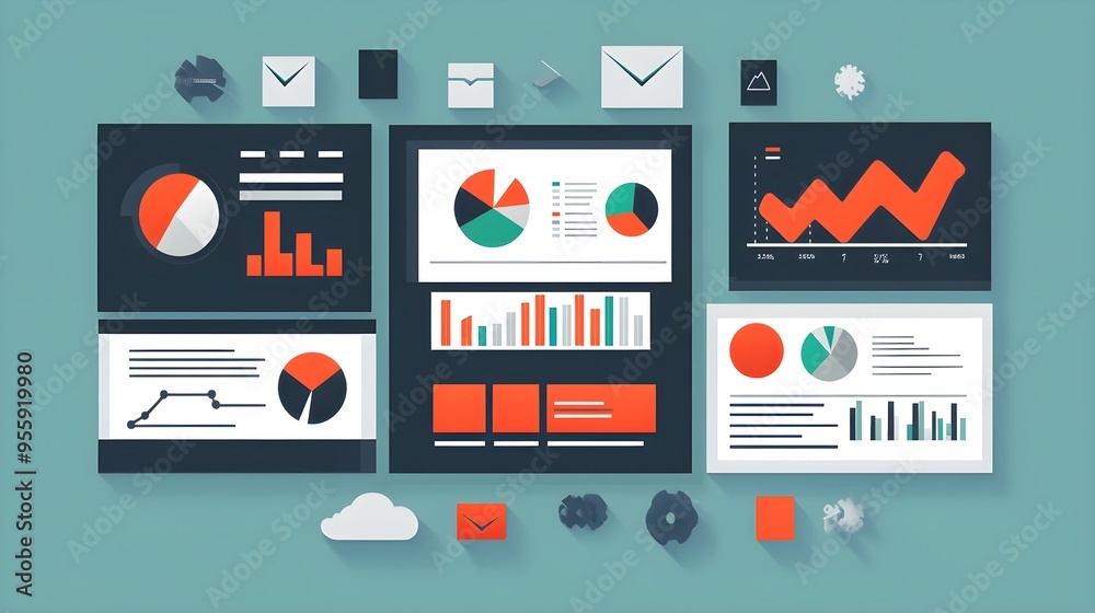 A flat design of a business presentation slide that maintains impact when resized for different displays