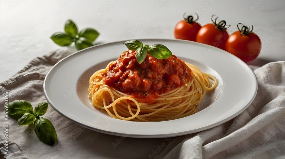 Spaghetti with tomatoes sauce Spaghetti with tomatoes sauce