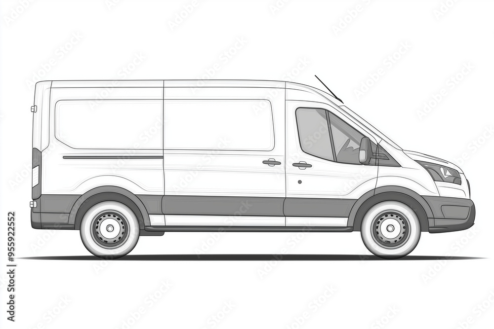 Delivery Van Makeover: Neutral Vehicle Wrap Outline for Branding Delivery Van Makeover: Neutral Vehicle Wrap Outline for Branding