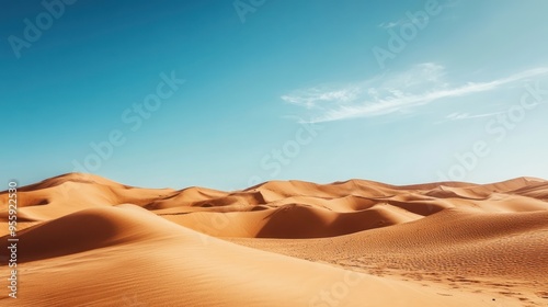 Sandy Desert Dunes Under a Blue Sky