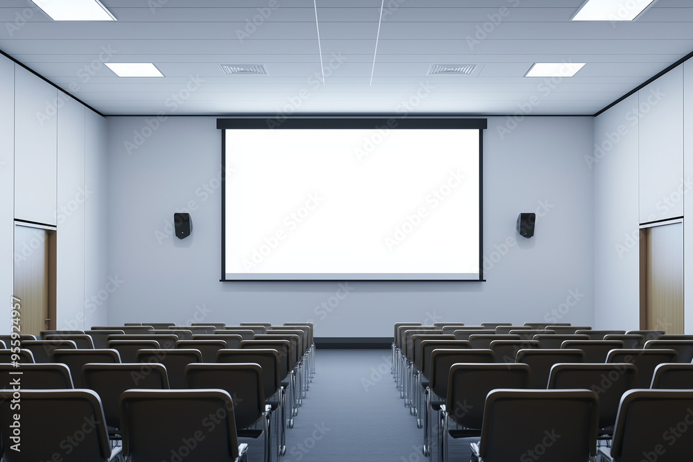 Unfilled Projection Screen Rendering in a Modern Office