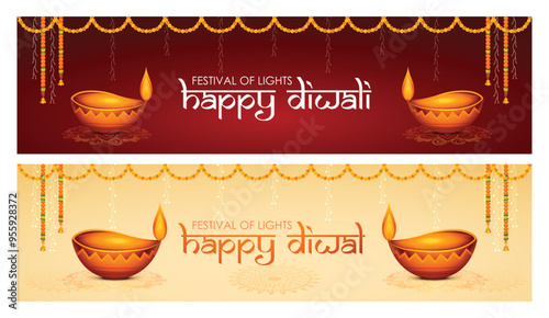 happy diwali web banner design. vector illustration design,Creative illustration greeting card of diwali festival, Diwali celebration background decorated.
for social media, poster, printing, sticker
