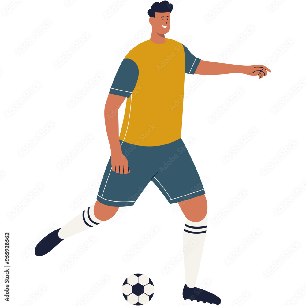 Soccer Player Illustration Isolated on White Background. Flat Vector Character Design Soccer Player Illustration Isolated on White Background. Flat Vector Character Design