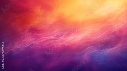 Brightly colored abstract painting of a sunset, photo