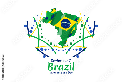 September 7, Independence Day of Brazil vector illustration. Suitable for greeting card, poster and banner.