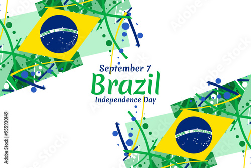 September 7, Independence Day of Brazil vector illustration. Suitable for greeting card, poster and banner.