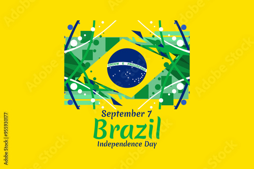 September 7, Independence Day of Brazil vector illustration. Suitable for greeting card, poster and banner.