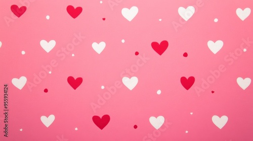 seamless background with red pink white hearts 